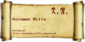 Kelemen Nilla névjegykártya